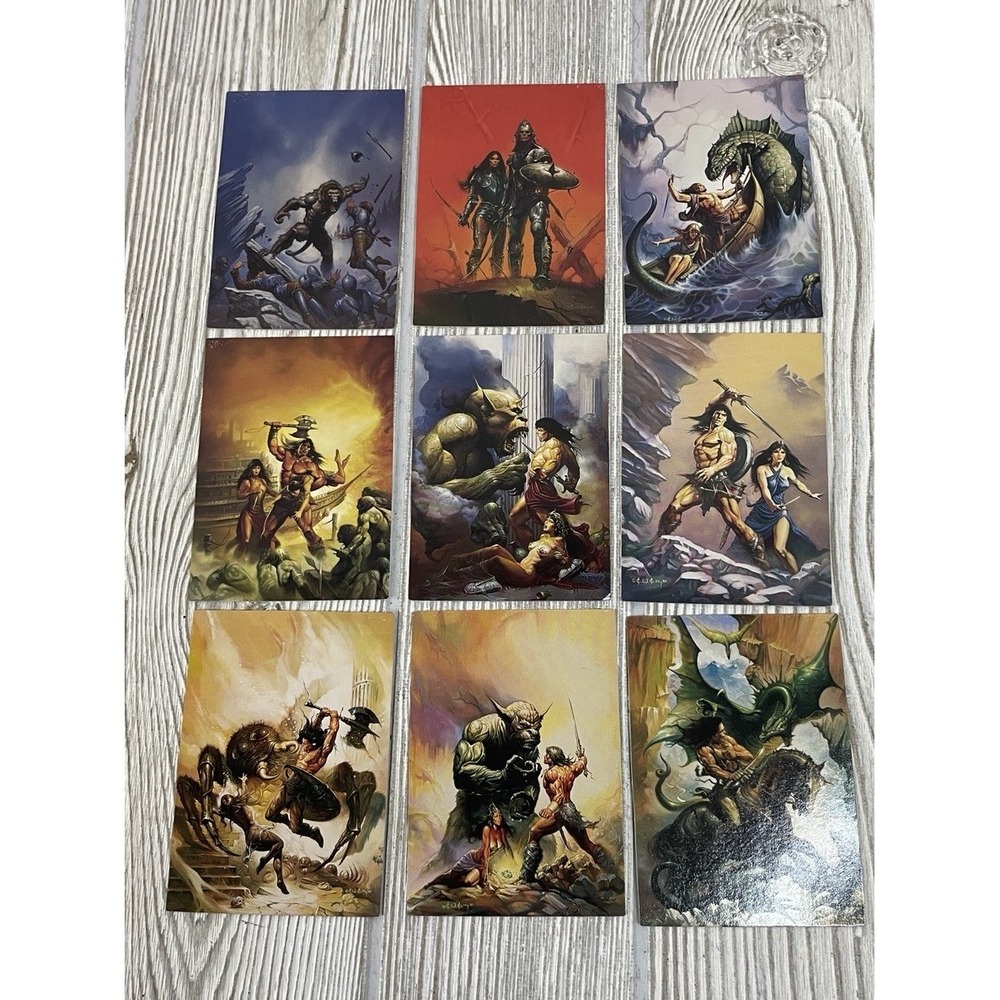 1992 Ken Kelly Lot Of 9 Cards FPG Barbarian Fantasy Conan Tarzan GOR Swords